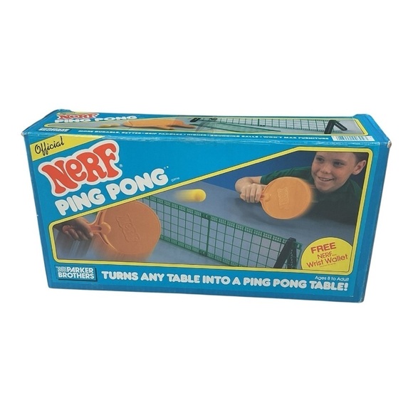 Nerf Other - Vintage Nerf Ping Pong Set – Parker Brothers – Turns Any Table Into Ping Pong –